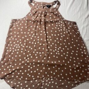 torrid Brown Polka Dot Halter Tank with White Spots